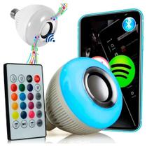 Lâmpada Musical Caixa Som 12w Bluetooth Luz Led RGB com Controle - Utimix