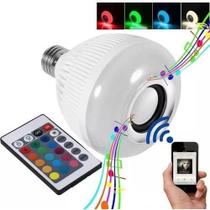 Lampada Musical Caixa Som Bluetooth Led Rgb Com Controle Lampada Musical Caixa Som Bluetooth Led Rgb Com Controle