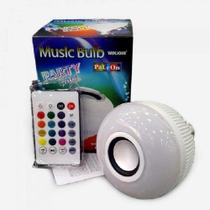 Lâmpada Musical Caixa Som Bluetooth Led Rgb Com Controle E27