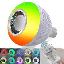 Lâmpada Musical Caixa Som Bluetooth Led Rgb Com Controle E27