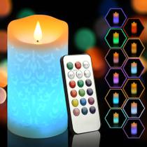Lâmpada NICEME 6" LED, vela sem chama multicolorida com controle remoto