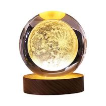 Lâmpada noturna 3D LED Galaxy Crystal Ball Moon Shape