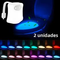 Lâmpada Noturna LED Com Mudança De 16 Cores Para Banheiro Com Sensor De Movimento Ativado