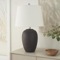 Lâmpada Nourison Home 23", pote de cerâmica roxa escura com sombra