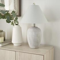 Lâmpada Nourison Home 58 cm cinza vintage em cerâmica envelhecida