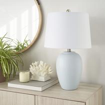 Lâmpada Nourison Home 58 cm Coastal Blue Ceramic Pot White Shade
