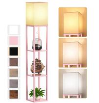 Lâmpada PARTPHONER Candeeiro de chão 160 cm rosa 3 prateleiras LED CCT