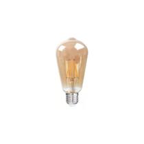Lampada pera st64 vintage 400lm 2400k e27 4w vidro ambar pix