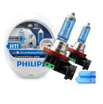 Lâmpada Philips Crystal Vision H11 Super Branca + Pingo