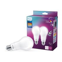 Lâmpada PHILIPS LED A19 9W = 75W 1100lm, 5 tons de branco, pacote com 2 Lâmpada PHILIPS LED A19 9W = 75W 1100lm, 5 tons de branco, pacote com 2