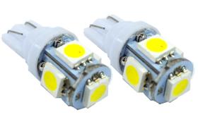 Lâmpada pingão 5 leds sdm - pingo t10 - super branco - par