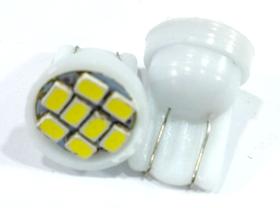 Lâmpada pingão 8 leds - pingo t10 - super branco - par