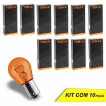 Lâmpada Pisca Lateral PY21W Teslla Halógena Âmbar 12V 21W 3200K - 10 Peças