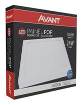 Lâmpada Plafon Led Avant 24w 6500k Quadrada Slim Sobrepor