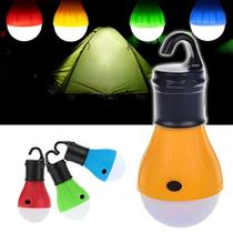 Lâmpada Portátil Pendente de Led Colorida com Gancho a Pilha Camping Casa Carro