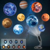 Lâmpada Projetor de 9 Planetas com USB - Luz Noturna para Quarto e Sala de Estar