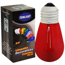 Lâmpada PS45 Pêra Incandescent 40w 220v Vermelho Transparent Lâmpada PS45 Pêra Incandescent 40w 220v Vermelho Transparent