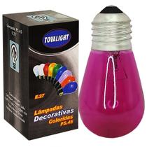 Lâmpada PS45 Pêra Incandescente 40w 220v Rosa Transparente Lâmpada PS45 Pêra Incandescente 40w 220v Rosa Transparente