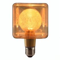 Lâmpada Retrô Filamento Bubbles Cubo Âmbar Led 4W 2200k