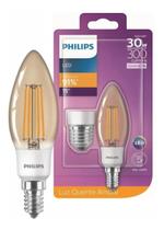 Lâmpada Retrô Filamento Led Vela 2,7w Âmbar E14 E27 Philips