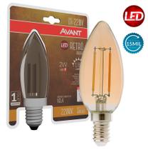 Lâmpada Retrô Filamento Led Vela E14 2w 220v Avant