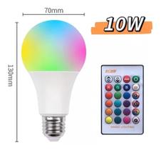 Lâmpada RGB LED 10 Watts Colorida com Controle de Ajuste Bivolt Lâmpada RGB LED 10 Watts Colorida com Controle de Ajuste Bivolt