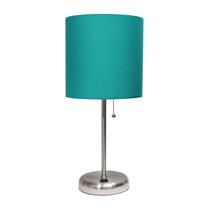 Lâmpada Simple Designs LT2044-TEL Porta USB de aço escovado Teal
