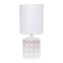 Lâmpada Simple Designs LT2077-FLO Base de cerâmica branca com impressão bronzeada