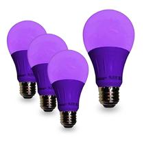 Lâmpada SLEEKLIGHTING Purple A19 LED 3W 120V E26, pacote com 4