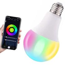 Lampada Smart Led Inteligente Wifi App Celular RGB 10W Ajustavel Iluminaçao Dimerizaçao Multicor Decoraçao Quarto Casa Programavel