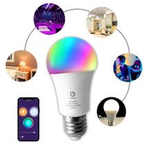 Lâmpada Smart WiFi LED Inteligente Color RGB , Luz Branca Quente e Fria Alexa Google 12W Bivolt - Coibeu