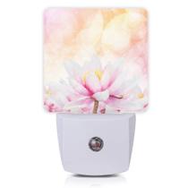 Lâmpada Smoaffly Pink Water Lily LED com sensor automático de luz noturna