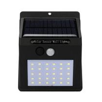 Lampada Solar De Parede 30 Leds Sensor Presença E Movimento