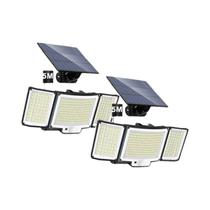 Lâmpada Solar De Parede Externa 238/328 LED IP65 À Prova d'Água Com Sensor De Movimento 3 Modos Luz