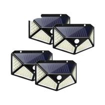 Lâmpada Solar De Parede Para Exterior À Prova d'Água Com Sensor De Movimento 100 LED 4 Lados Luz