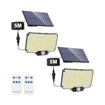 Lâmpada Solar Externa 234 LED Com Sensor De Movimento 3 Modos Para Jardim, Quintal, Cerca E Caminho