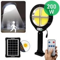 Lâmpada Solar Inteligente 200W com Sensor de Movimento e Controle Remoto LKY0044