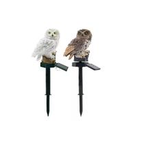 Lâmpada solar Owl Lawn Light Garden Decoração branca