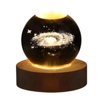 Lâmpada Solar RGB Bola De Cristal 6cm Luz Noturna via Láctea Lua Ornamento De Mesa Presente Criativo