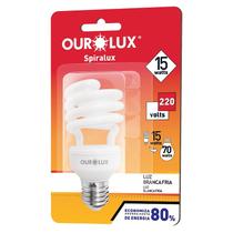 Lâmpada Spiralux 15 Watts 220 Volts Branco Frio 6400K - OUROLUX Lâmpada Spiralux 15 Watts 220 Volts Branco Frio 6400K - OUROLUX