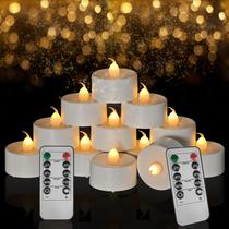 Lâmpada SUNGEGE Tea Lights, pacote com 12 lâmpadas, 1,7" x 1,6", operada por bateria