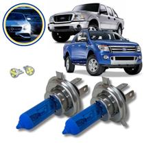 Lâmpada Super Branca Farol Alto Baixo Ford Ranger 05 Até 15 Efeito Xênon H4 8500K