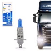 Lâmpada Super Branca H1 4300K 24V 70W Efeito Xênon Aplicação Farol Original - Shocklight Lâmpada Super Branca H1 4300K 24V 70W Efeito Xênon Aplicação Farol Original - Shocklight
