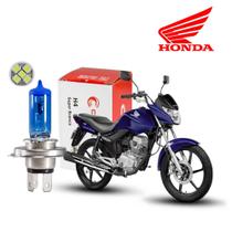 Lâmpada Super Branca H4 Moto Honda Titan Fan Cg 125 150 160 c/ Pingo de Lanterna