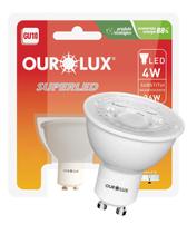 Lâmpada Super LED 4w Bivolt GU10 Cor da Luz Branco Frio 6500K 38 Graus Ourolux