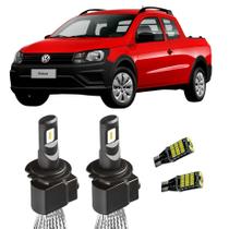 Lampada Super LED H4 6000K Com Pingo T10 Saveiro 2006 A 2016 Lampada Super LED H4 6000K Com Pingo T10 Saveiro 2006 A 2016