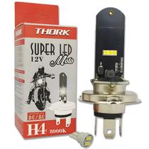 Lâmpada Super Led H4 8000k Moto 12V Thork Super Branca AC/DC