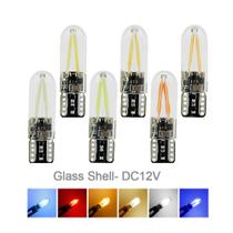 Lâmpada Super Pingo T10 COB Filamento 12V com Proteção de Vidro - Cores Variadas