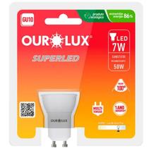 Lampada Superled Gu10 7w Biv 2700k Ourolux