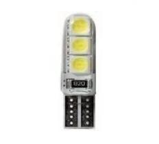 Lâmpada T10 6Leds Siliconada 4041 Smd Super Branca 6000K